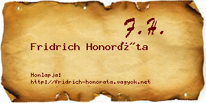 Fridrich Honoráta névjegykártya